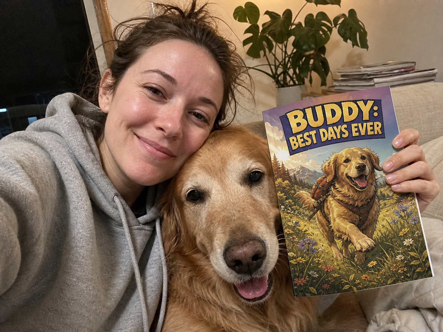 Jenna R. holding their printed comic