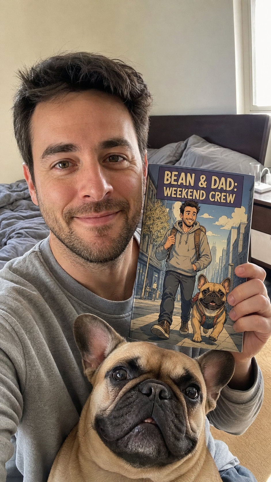 Marco D. holding their printed comic