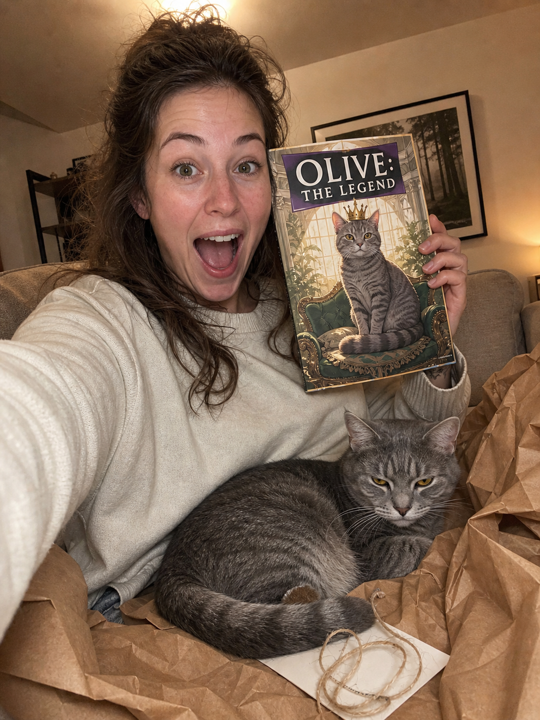 Hannah K. holding their printed comic