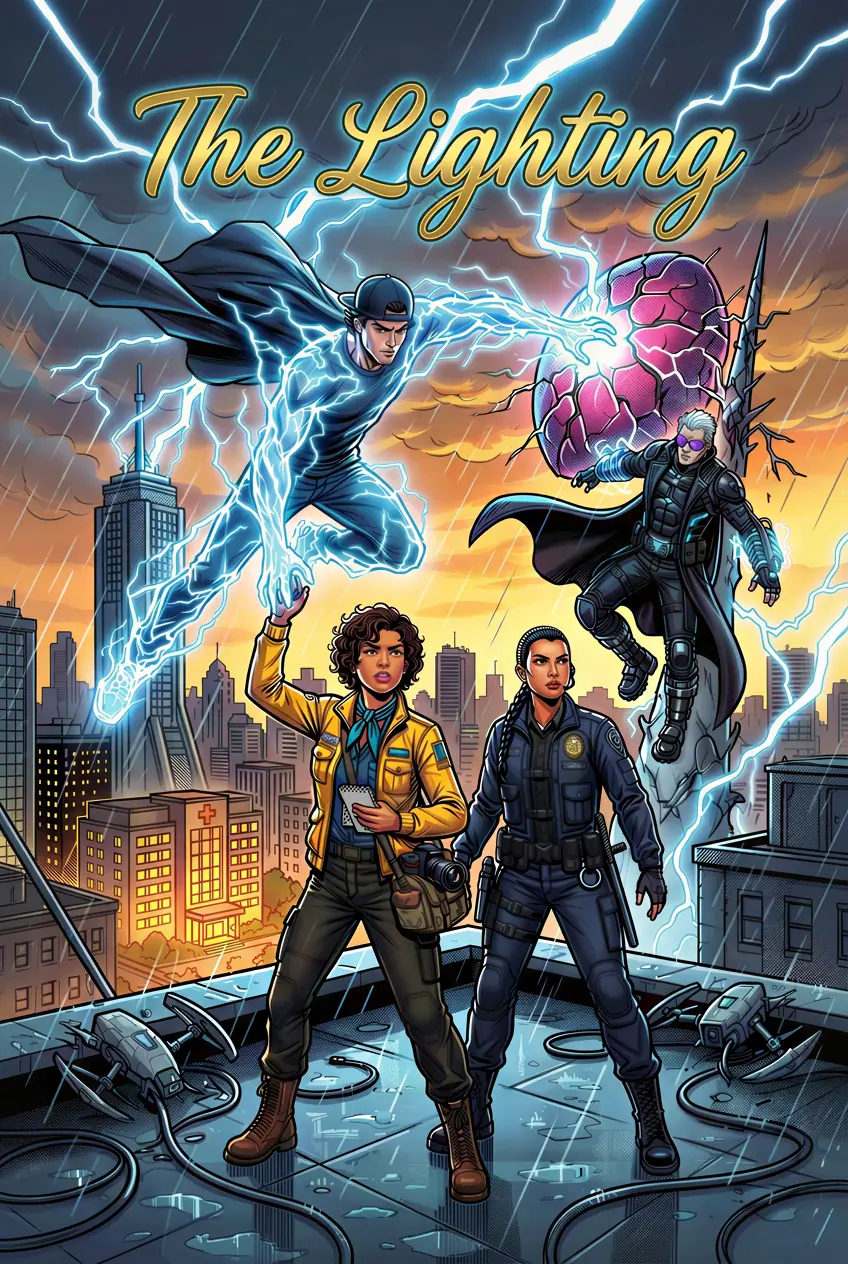 Personalized superhero-style comic book cover made with myComics.ai from a user's photo. Read the full book